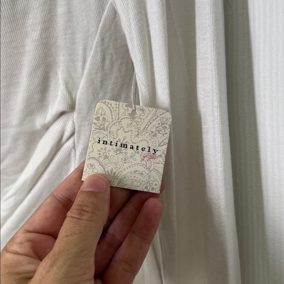 Free People - NWT Sea Salt Ribbed Ivory Slouchy Long Sleeve Top Size Small - Picture 8 of 13